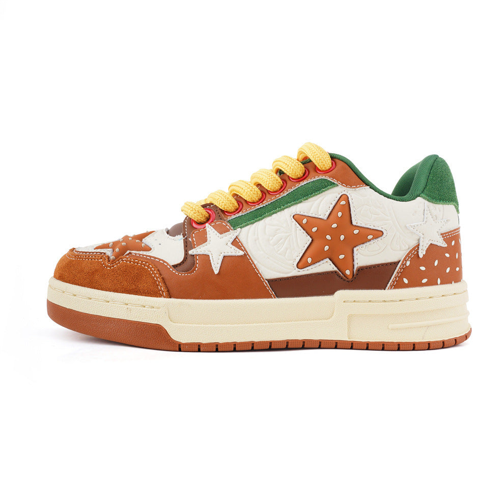 Women's & Men's Hamburger Platform Breathable Personality Joint Name Sneakers