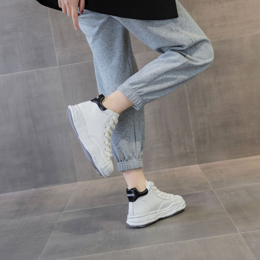Women's White Summer Shell Toe Dissoed Genuine Casual Shoes