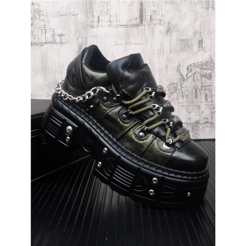 Men's Thick Bottom Fried Street Fashion Metal Hight Men's Shoes