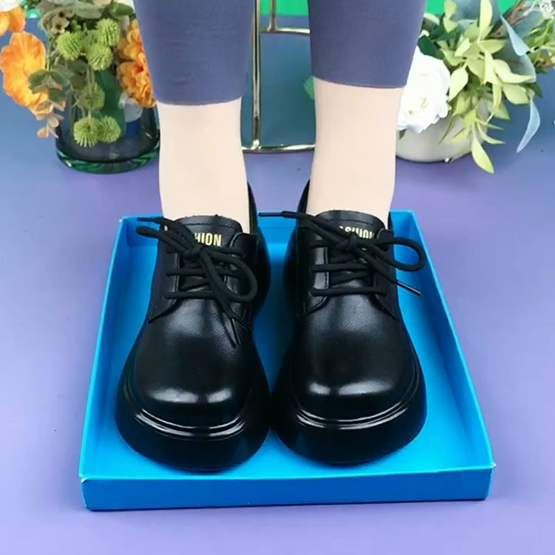 Women's Genuine Pumps Round Toe Platform Muffin Women's Casual Shoes