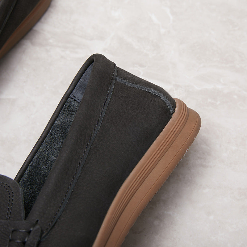 Men's Super Value Tendon Bottom Matte Cowhide Spring Comfortable Breathable Single Leather Shoes