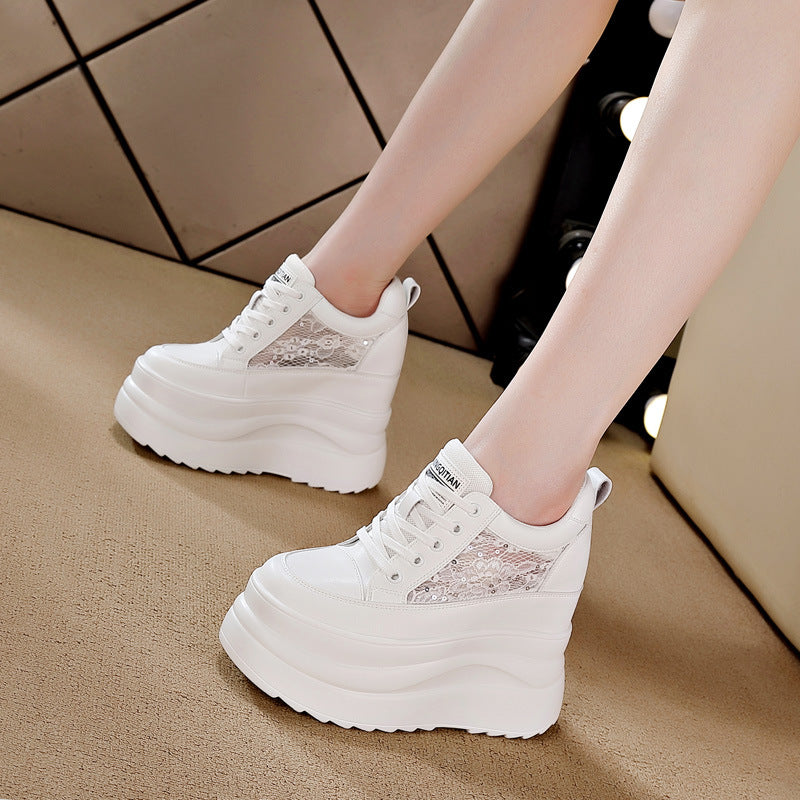 Women's High Spring Small Wedge Platform Hidden Casual Shoes