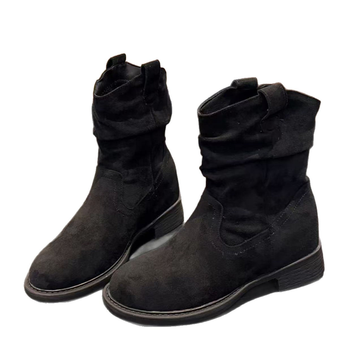 Women's Short For Pile Style Retro British Women's Leather Boots