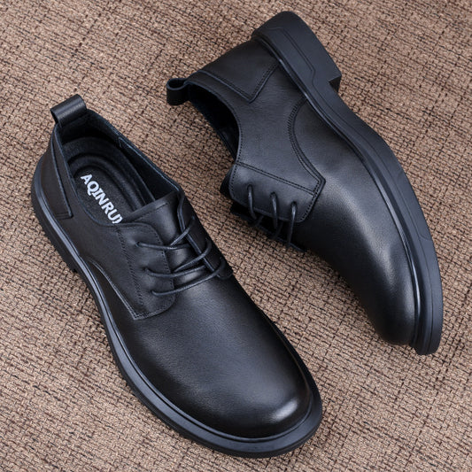 Men's Layer Cowhide Breathable Soft Bottom Business Men's Shoes
