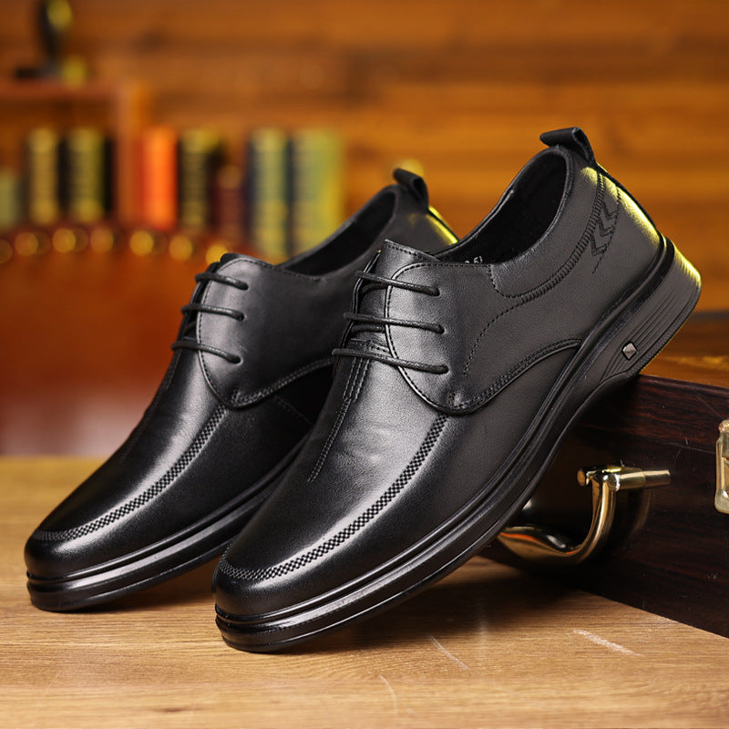 Men's Spring Breathable Business First Layer Cowhide Soft Bottom Men's Casual Shoes