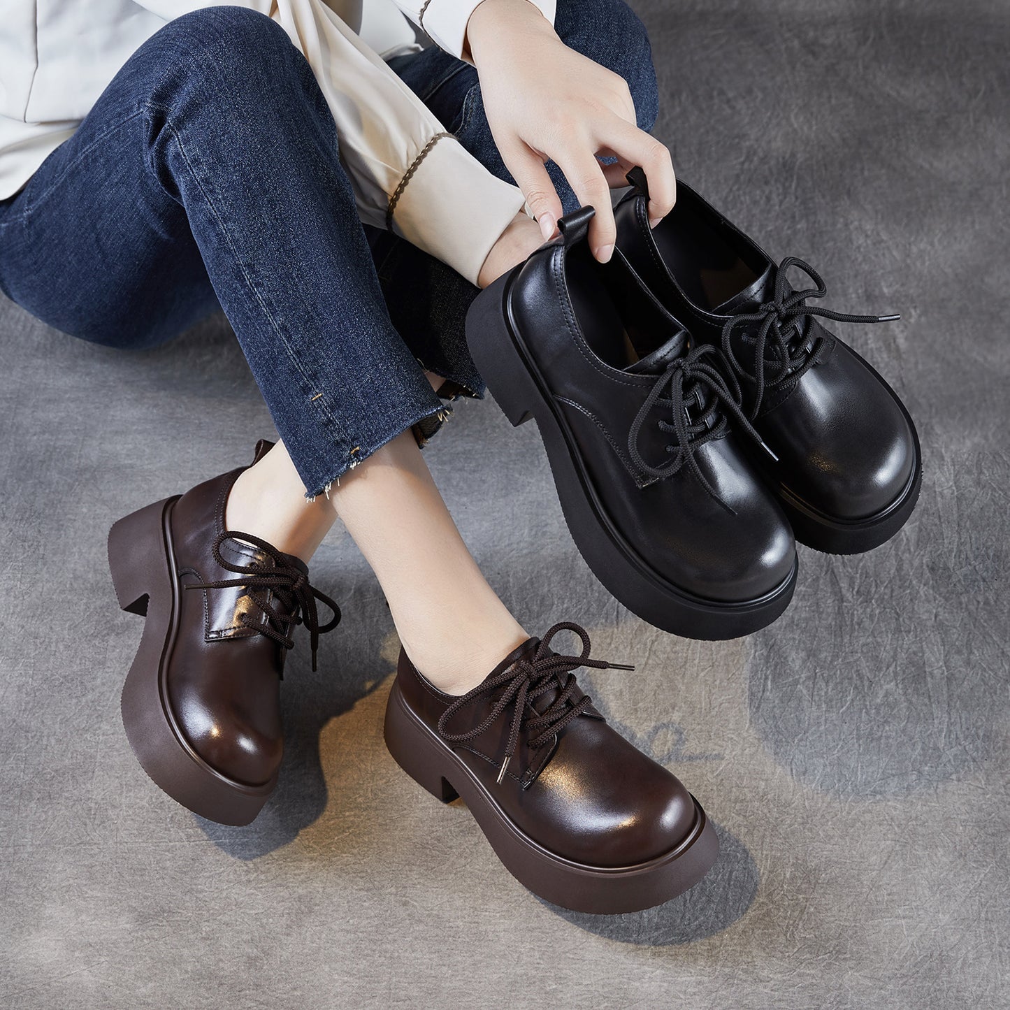 Women's Authentic British Style Thick Bottom Small For Retro Women's Casual Shoes