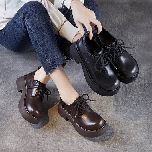 Women's Authentic British Style Thick Bottom Small For Retro Women's Casual Shoes