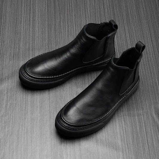Men's Martin Genuine British Thick Bottom Fleece-lined Short Trendy Boots