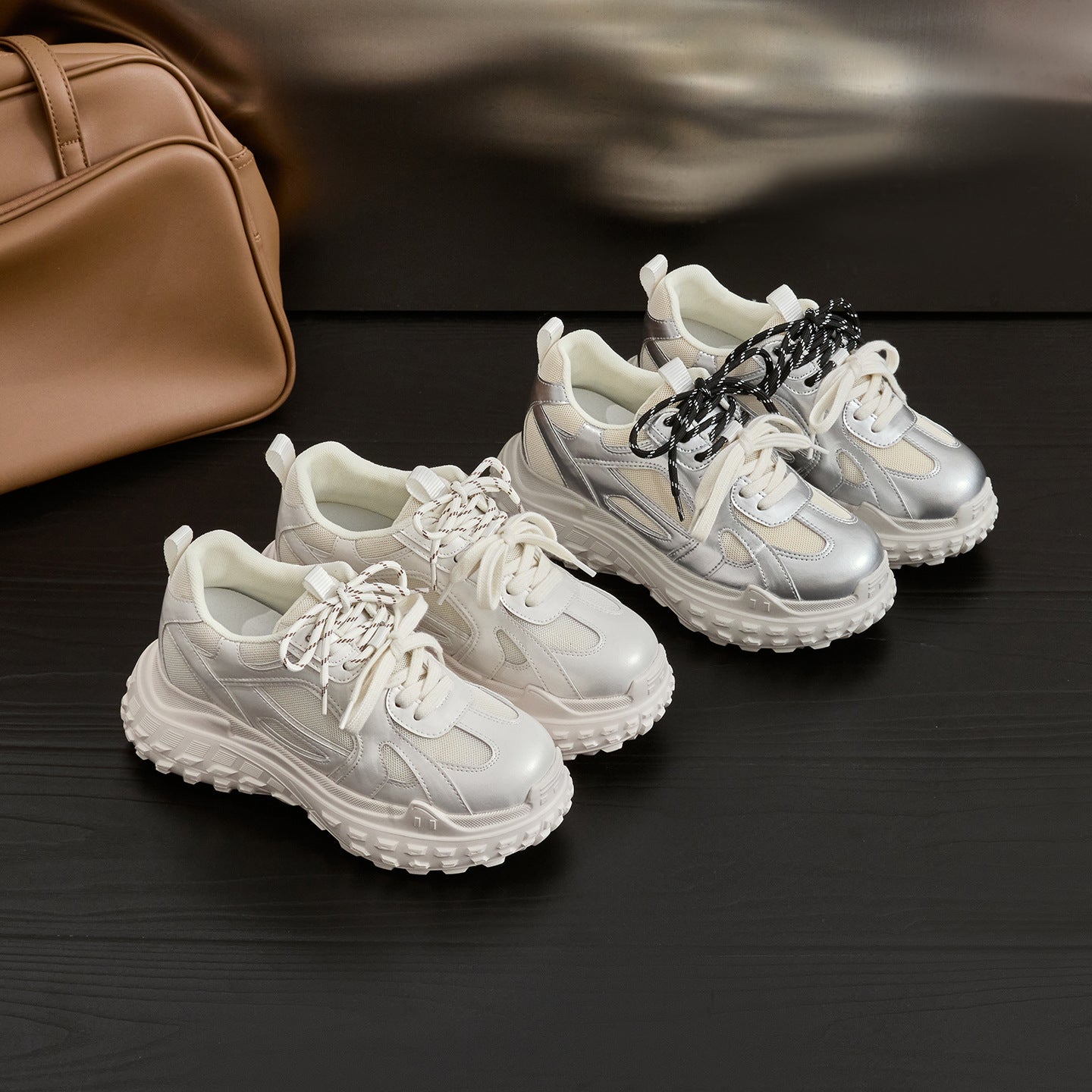 Women's Height Increasing Insole Mesh Breathable Dad Small Size Thick Bottom Women's Sports Shoes