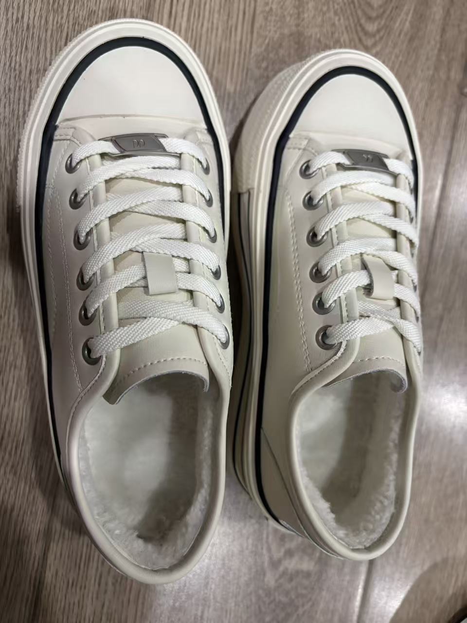 Women's Round Toe Platform Sports White Women's Board Shoes