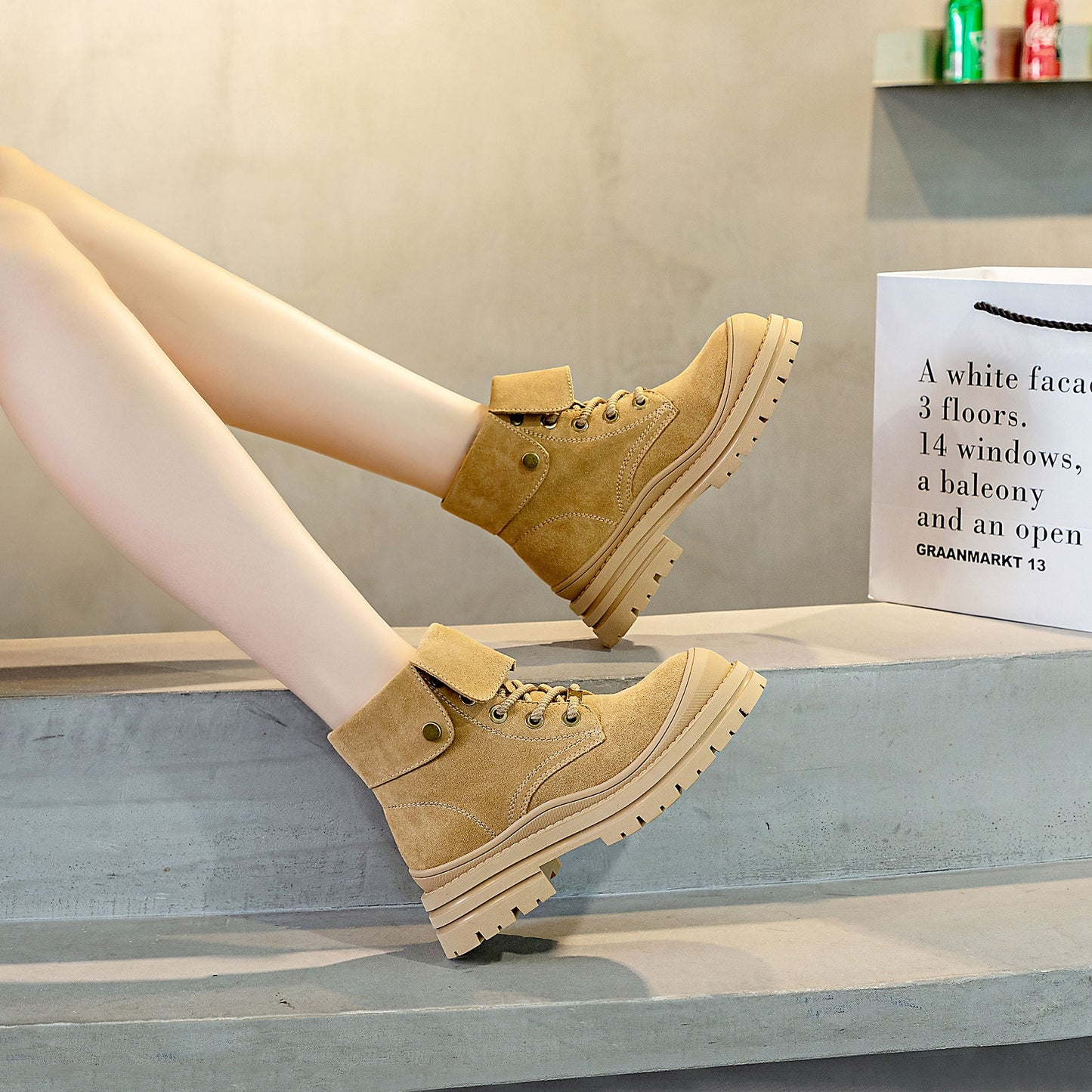 Women's Martin Thick-soled Suede Ankle Outdoor Hiking Boots