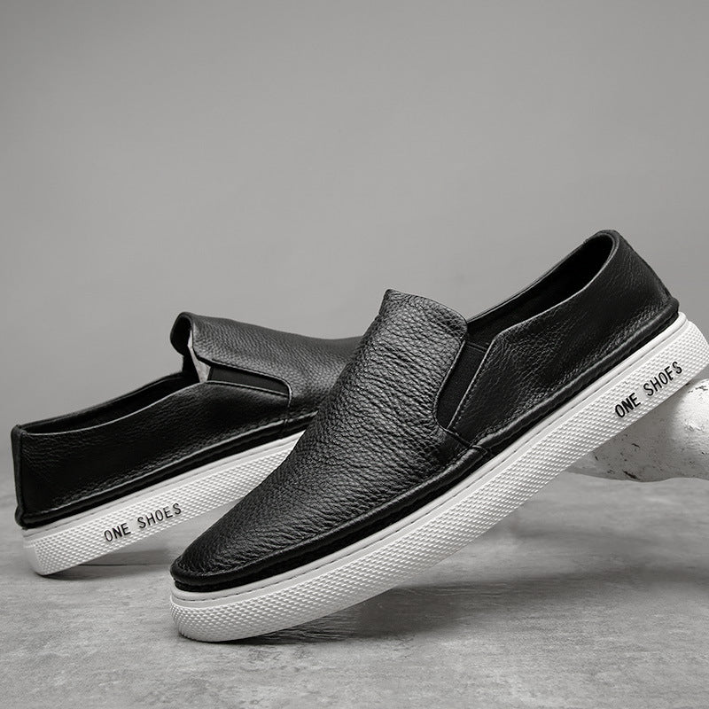 Men's Breathable Genuine Soft Bottom Slip-on Lofter Sneakers