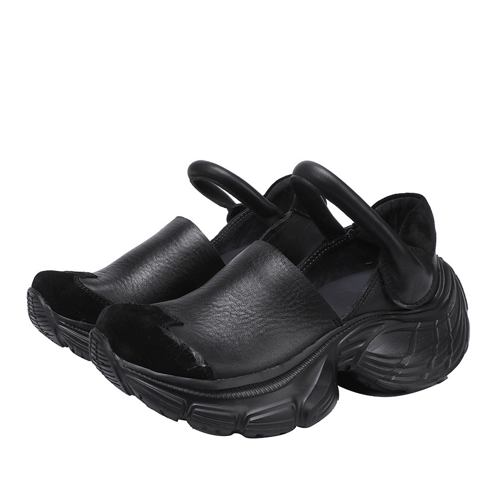 Women's First Layer Cowhide Platform Light Soft Not Tired Feet Dad Women's Casual Shoes