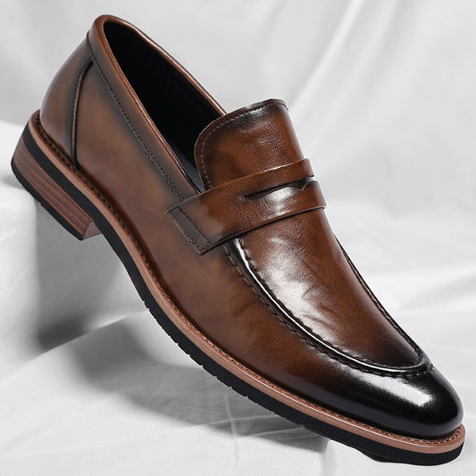 Men's British Style Slip-on Soft Bottom High Men's Business Leather Shoes