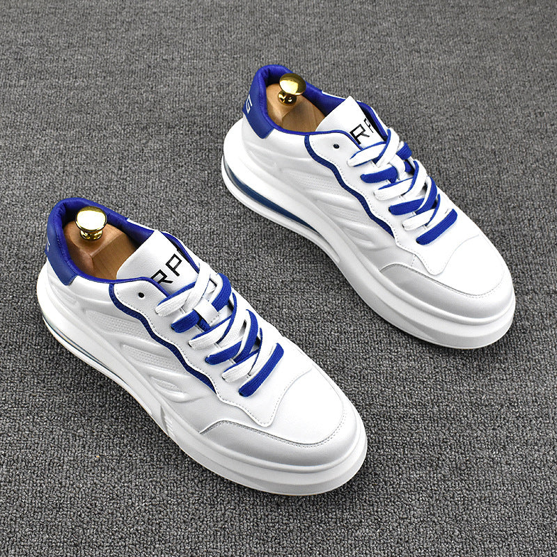 Men's White Height Increasing Insole Breathable Trendy Casual Shoes