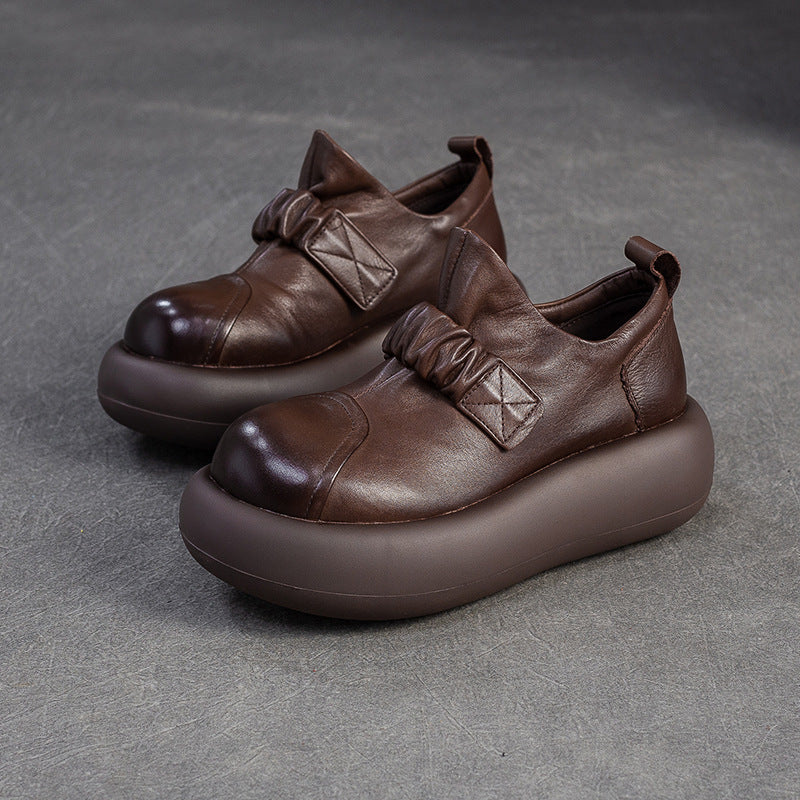 Women's Shu Platform Comfortable Height Increasing First Layer Men's Shoes
