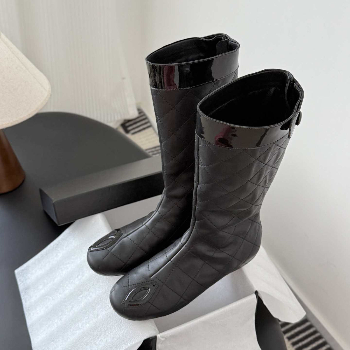 Female High Round Head Thick Knee-high Women's Fashion Shoes