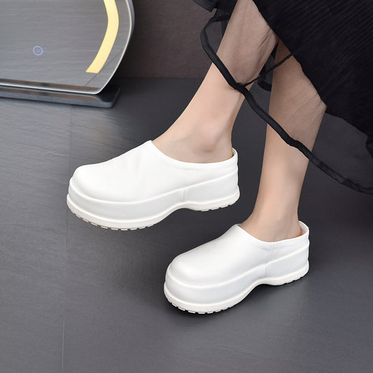 Women's Cowhide Summer Soft Bottom Feeling Toe Cap Fashion Outdoor Sandals