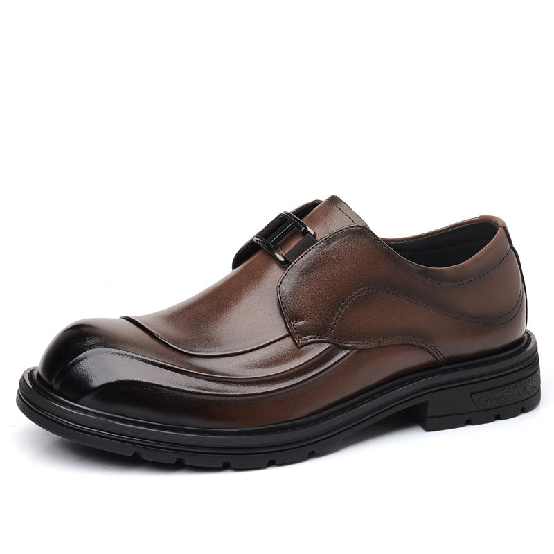 Men's First Layer Cowhide Business Big Toe Leather Shoes