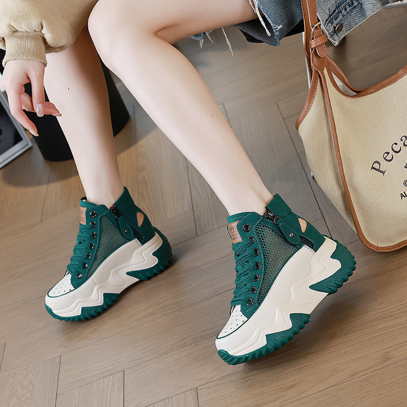 Women's Sports Summer Color Matching Mesh Breathable Platform Women's Casual Shoes