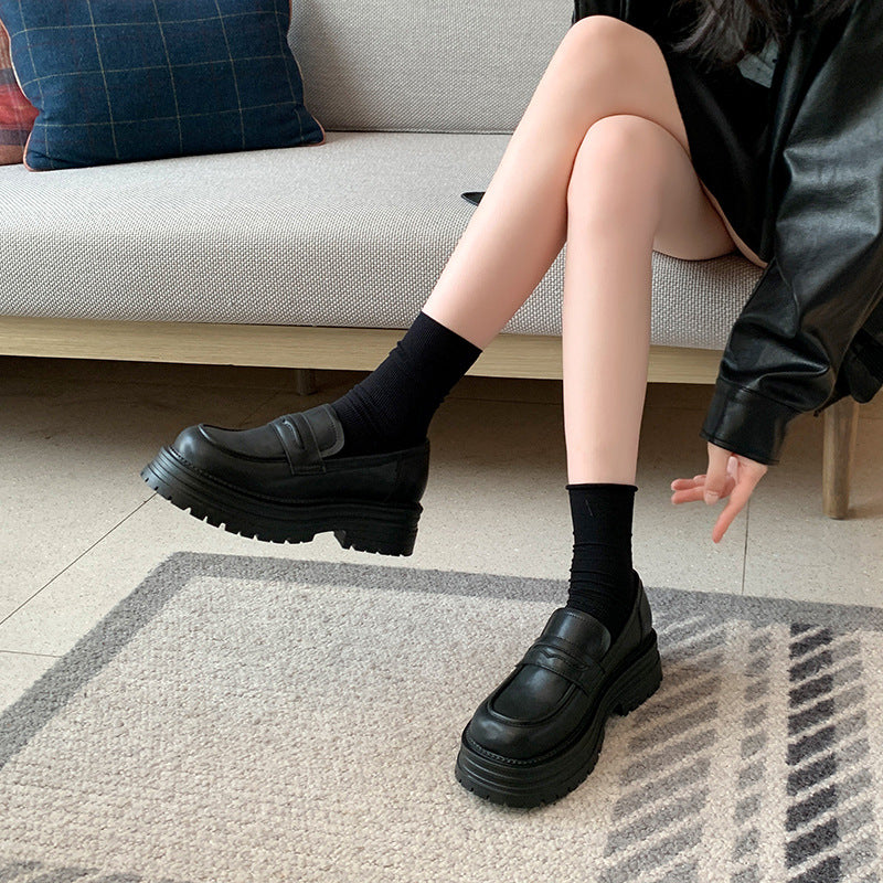 Women's Fattened Round Toe Retro British Style Plus Loafers