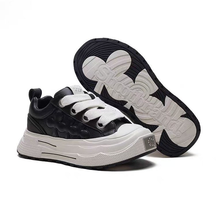 Women's Wang He's Gray Ensemble Series Vintage Plum Blossom Sneakers