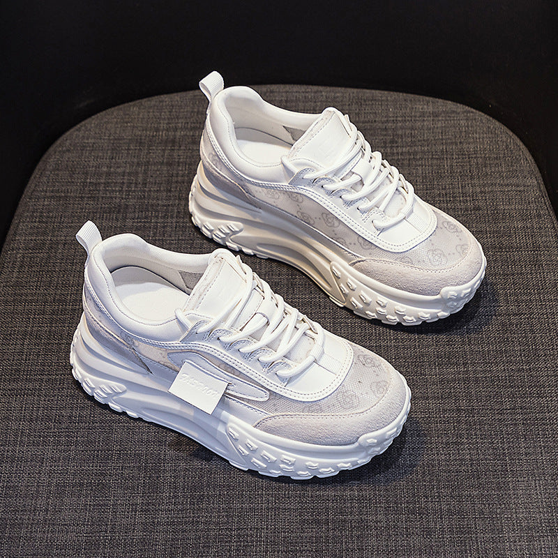Women's Autumn French Round Head Thick Bottom Height Increasing Fashion Sports Women's Casual Shoes