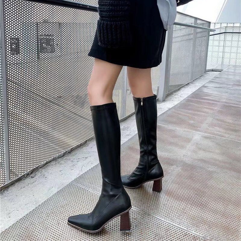 Casual New Grape Mom High Leg Boots