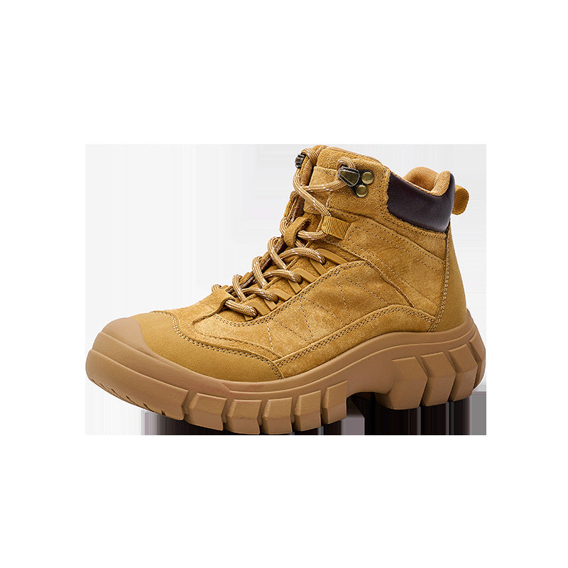 Women's Travel Veet Martin Height Increasing Insole British Style Hiking Climbing Women's Leather Boots
