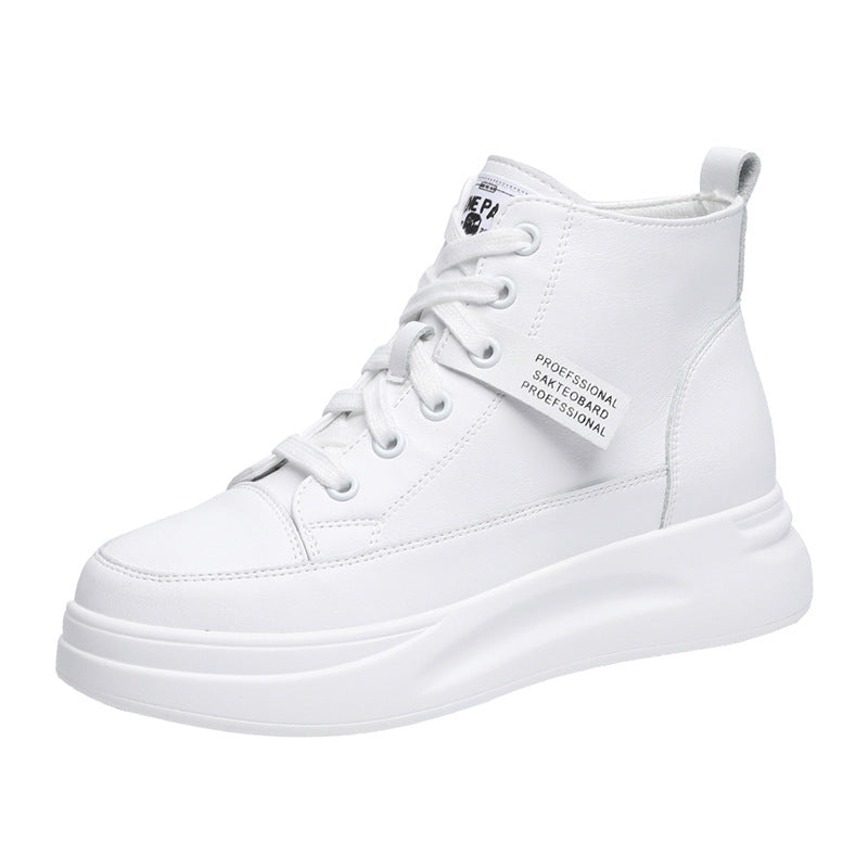 Women's Korean Style Platform White Sports Single Casual Shoes