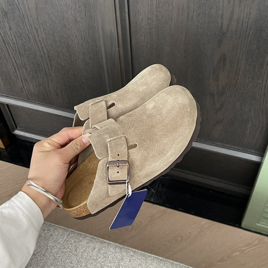 Women's Village Platform Toe Cap Half Cork Slippers