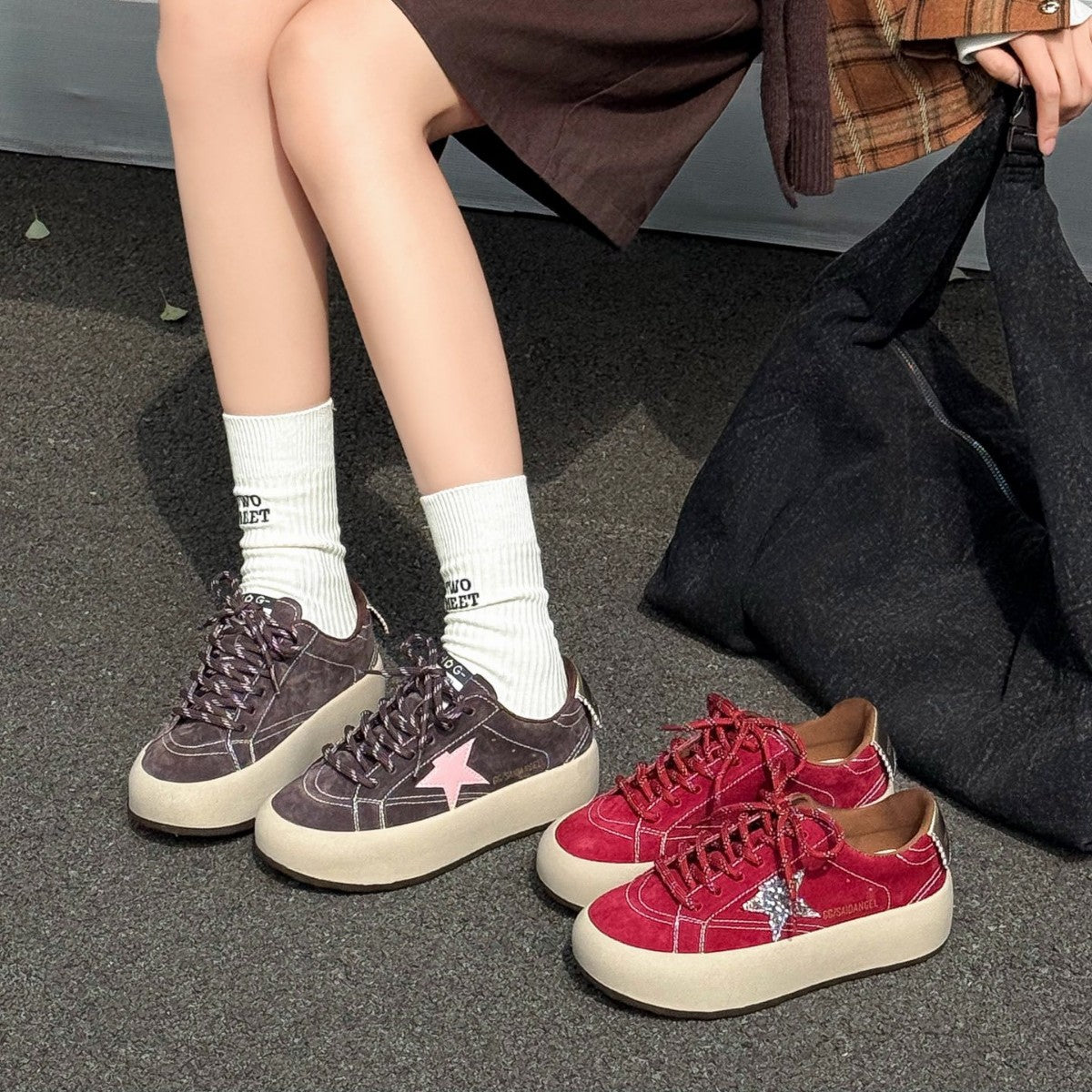 Women's Platform Retro Star Autumn Leisure Sports German Training Women's Casual Shoes