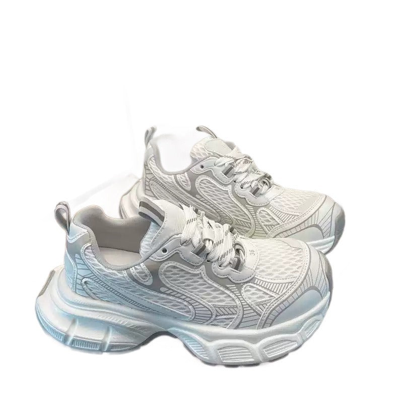 Women's Platform Mesh Surface Breathable Clunky Lightweight Women's Casual Shoes