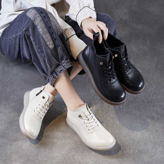 Women's Genuine Soft Bottom Surface Flat Ankle Comfortable Single Tendon Leisure Women's Leather Boots