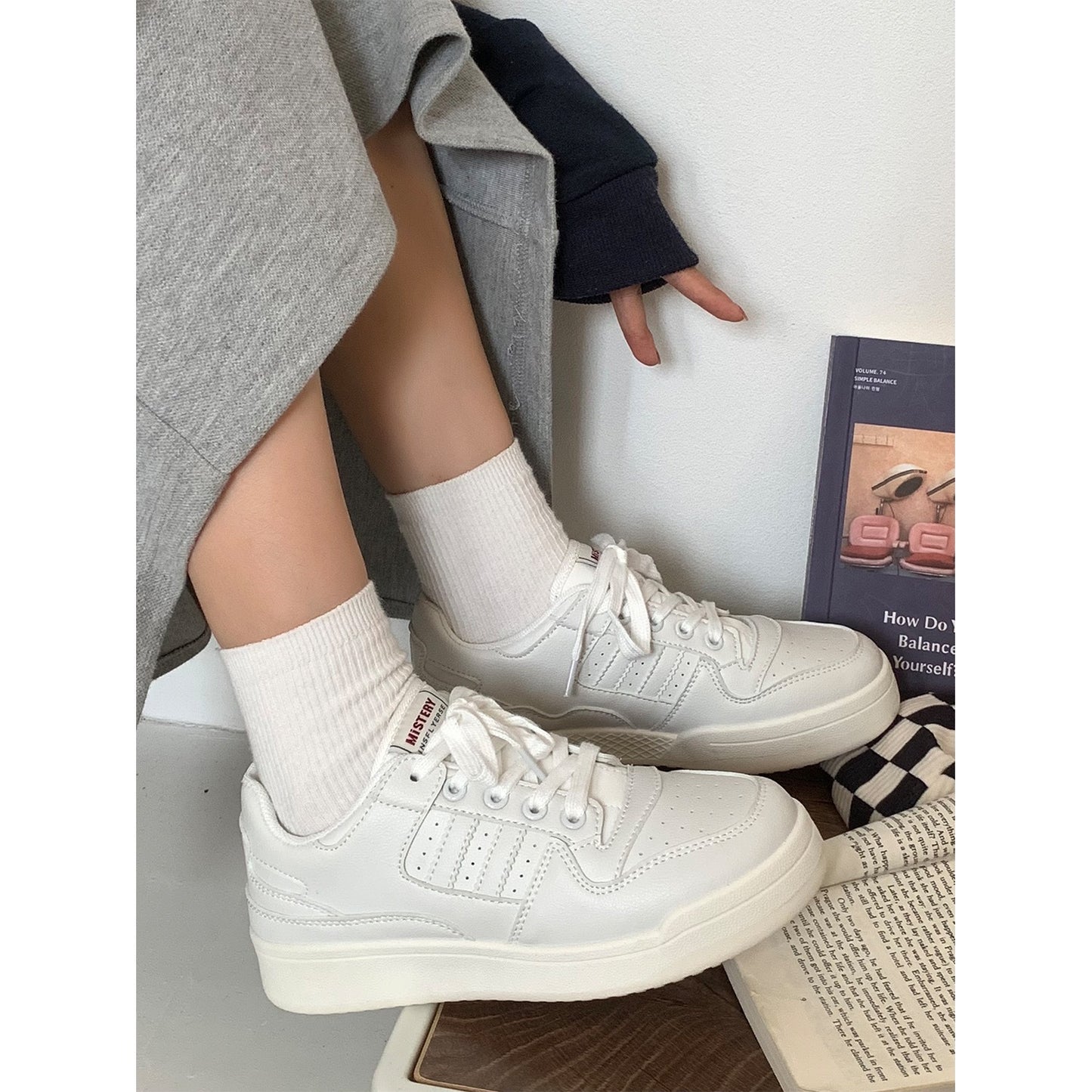 Color German Training Platform White Female Sneakers