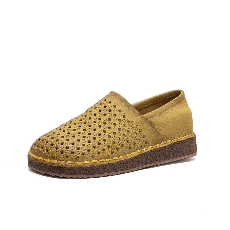Women's Hollow Breathable Soft Bottom Surface Slip-on Pumps First Layer Men's Shoes