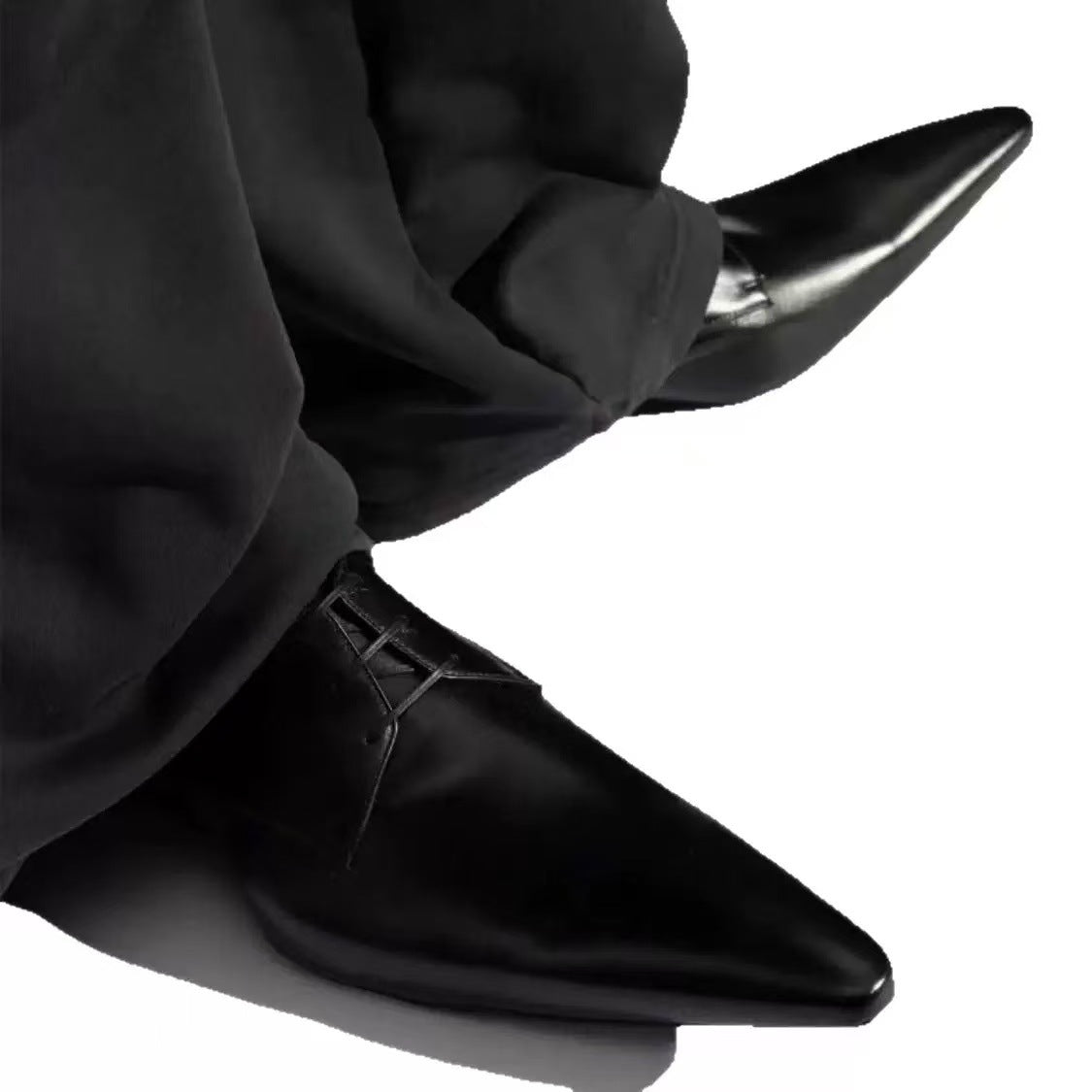 Paris Pointed Toe Special Hairstylist Derby Men's Casual Leather Shoes