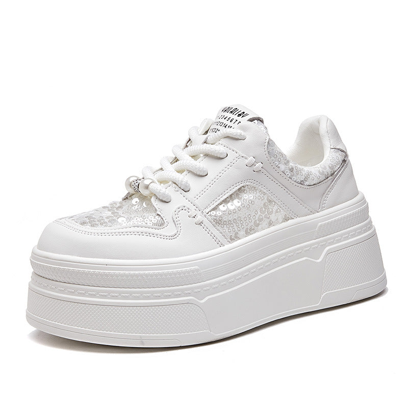 Women's Korean Elevator Wild White Female Tennis Women's Casual Shoes