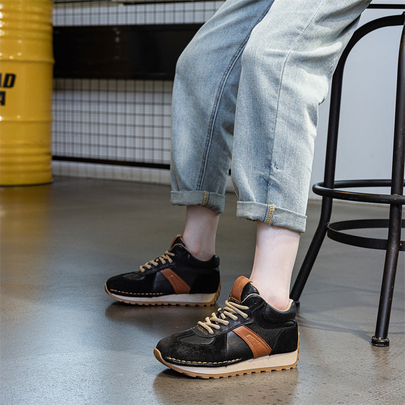 Women's Handmade Genuine Sports Autumn Cowhide German Sneakers