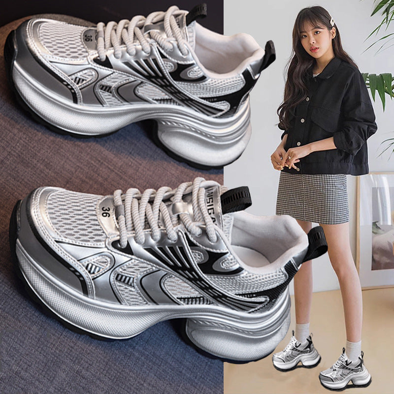 Women's Height Increasing Insole Polyurethane Dad Fried Street Sneakers