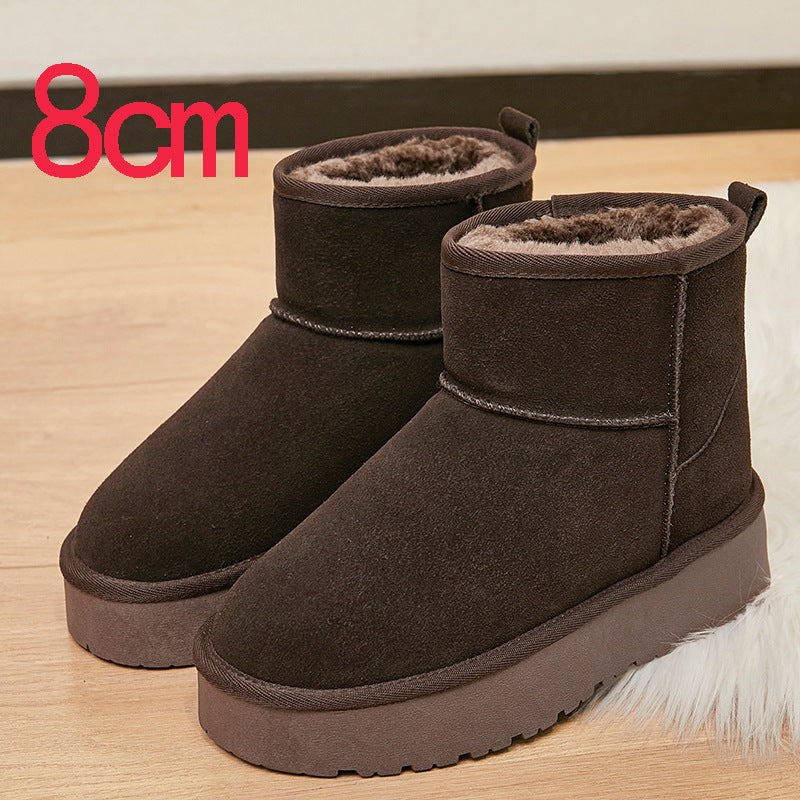 Women's Thickened Real Warm Height Increasing Insole Women's Snow Boots