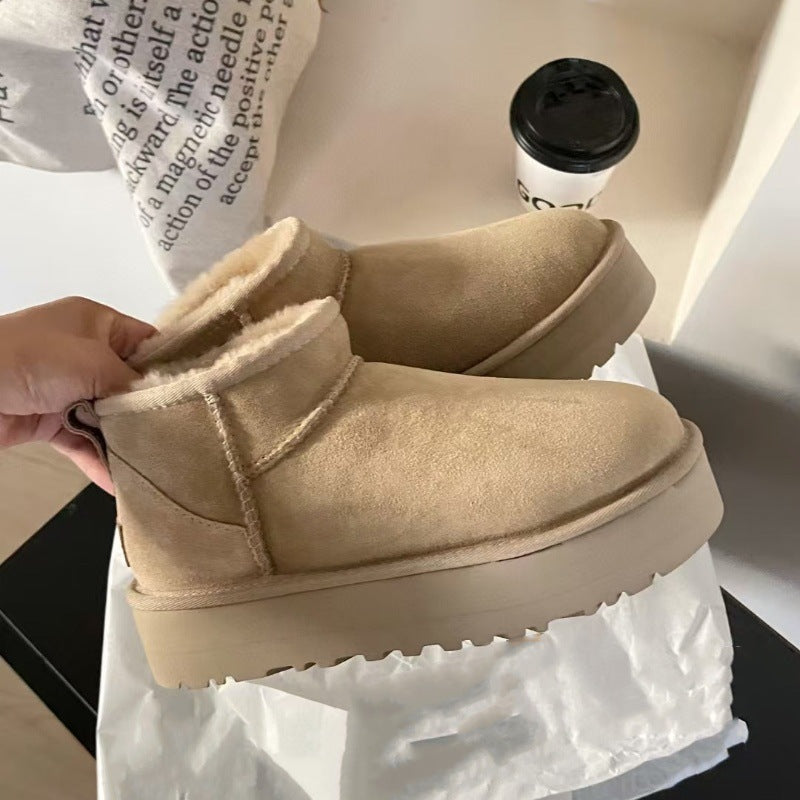 Face Short Platform Muffin Mini Small Women's Snow Boots
