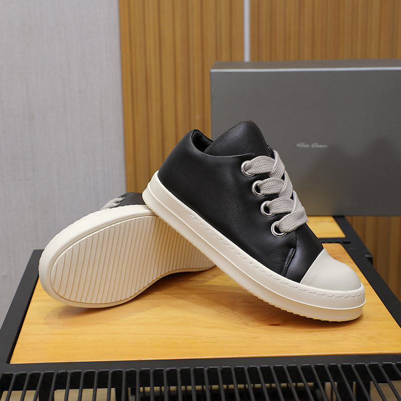 Men's Bread Small Female Candy Color Personality Fat Men's Casual Leather Shoes