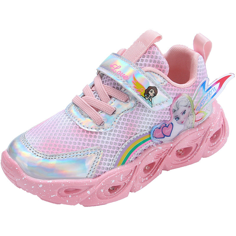 With Light Autumn Mesh Surface Breathable Kid's Sneakers