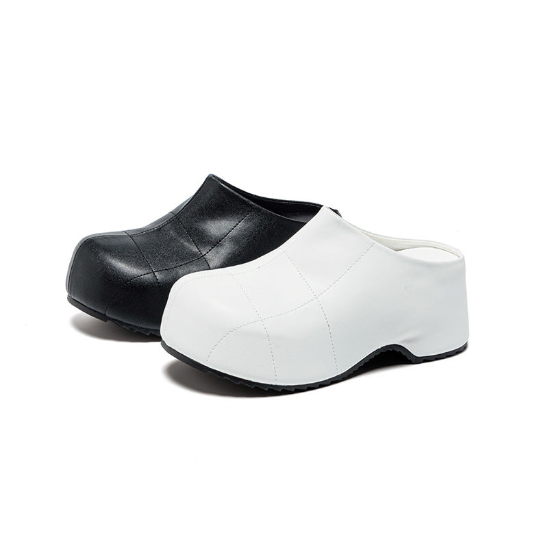 Women's Thick Bottom Slip-on Half Closed Toe Without Thick-soles Slippers
