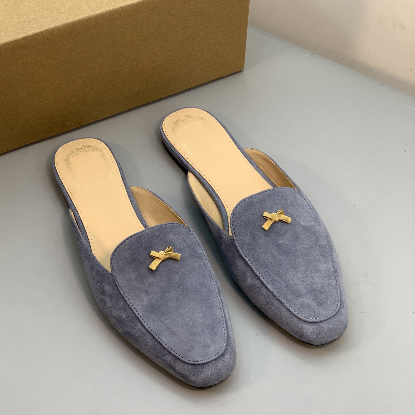 Women's Summer Bowknot Toe Cap Lazy Fashion Flat Slippers