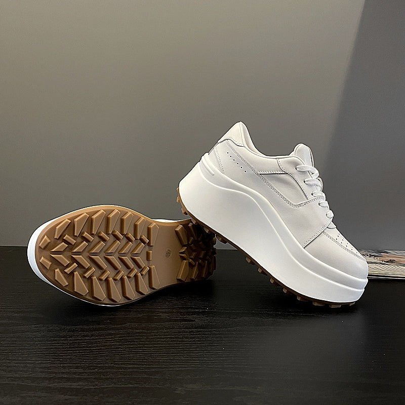 White Height Increasing Platform Muffin Small Fashion Casual Shoes