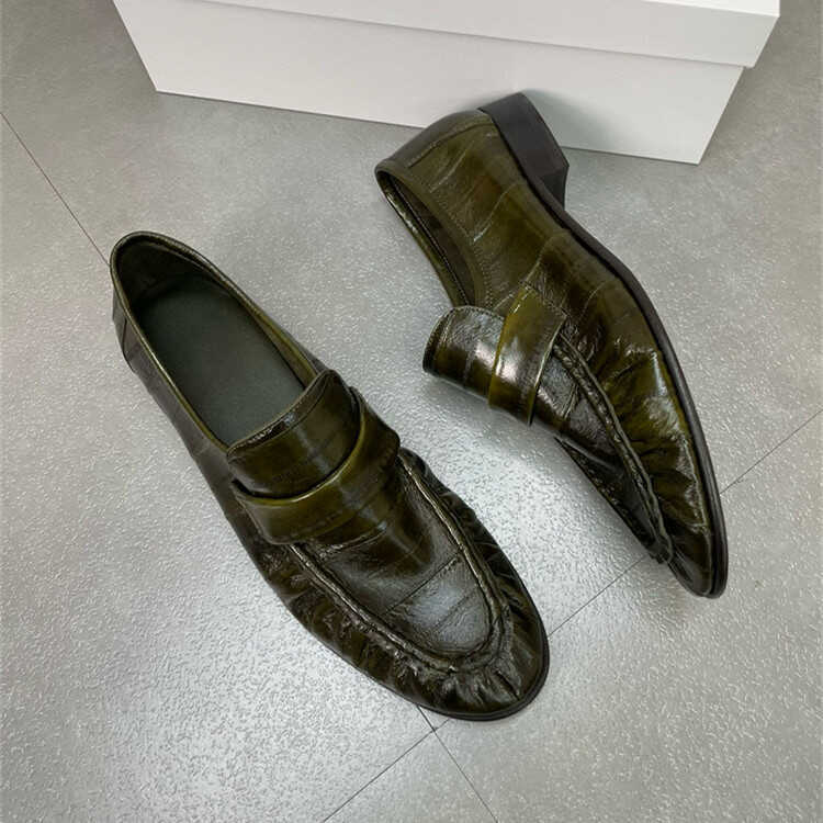 Women's Pumps Italian Imported Eel Skin Retro Fashion Soft Loafers