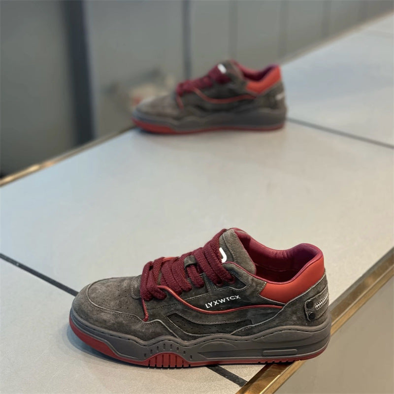 Men's Spring Comfortable Lace Up Board Soft Bottom Low Top Men's Casual Shoes