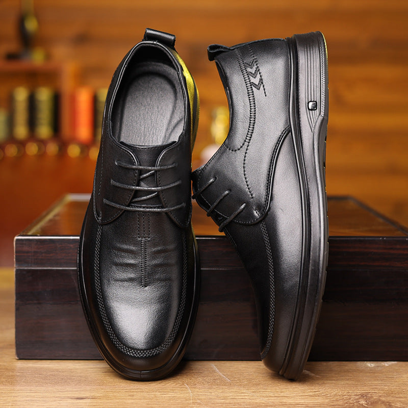 Men's Spring Breathable Business First Layer Cowhide Soft Bottom Men's Casual Shoes